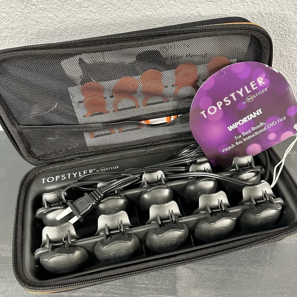 TopStyler by InStyler Heated Ceramic Styling Shell Clip Curlers 10 Pc Set‎ NEW